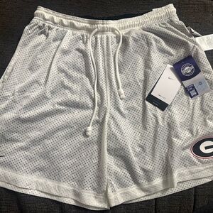 Nike White Mesh Athletic Georgia reversible Shorts